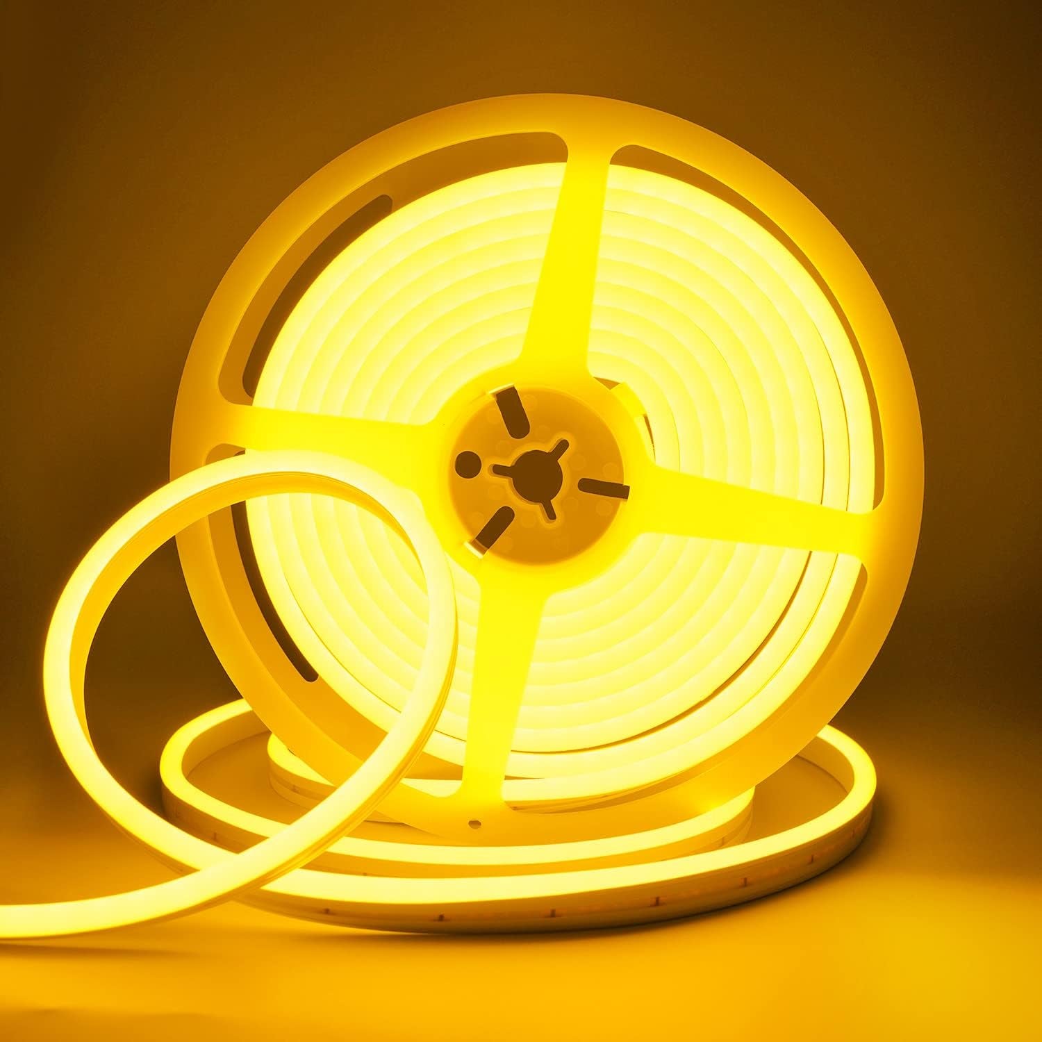 Orange Neon LED Strip Light, DC 12V 600 SMD2835 LED Neon Rope Lights,Upgraded 16.4Ft/5M Led Light Strips Flexible Waterproof for Indoor/Outdoors Home Decoration/Diy
