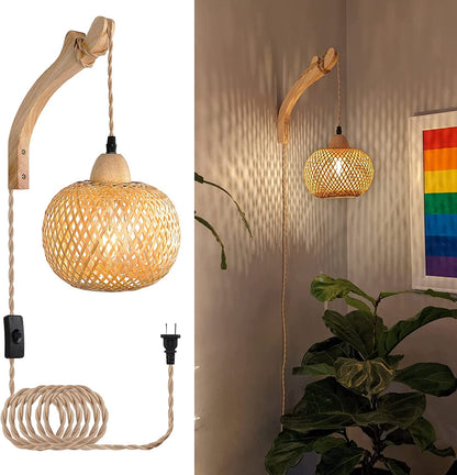 Frideko 3-Light Bathroom Vanity Light Fixtures, Modern Rattan Bathroom Lighting Fixtures over Mirror, Boho Wall Sconces with Woven Lampshade, Black Wall Lamp for Farmhouse Living Room Bedroom