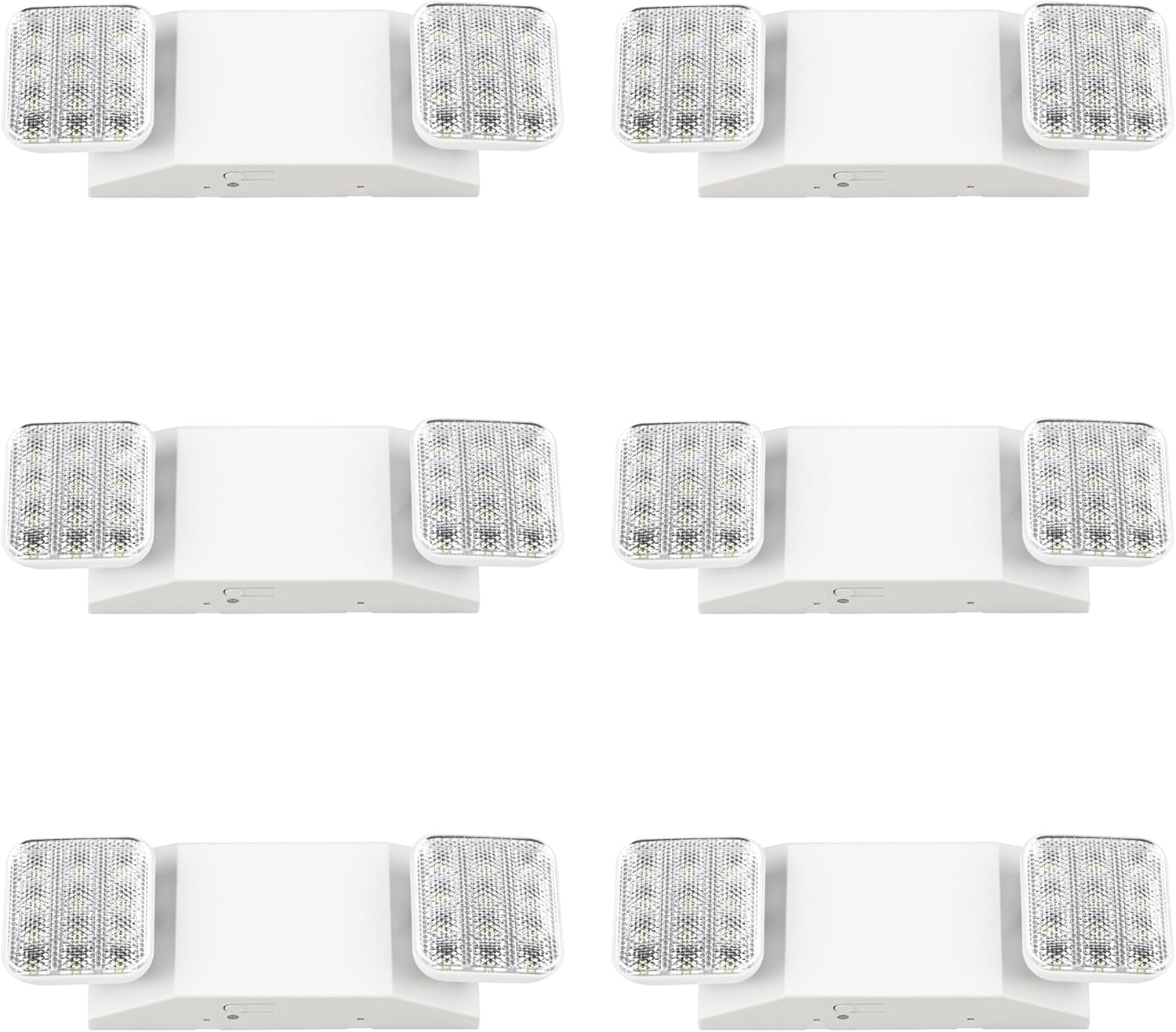 Sunco Emergency Lights Commercial Emergency LED Flood Lights for Power Outages Backup Battery (90 Minutes) Wall Mount, Hard Wired 120-277V Fire Resistant (UL 94V-0) 6 Pack