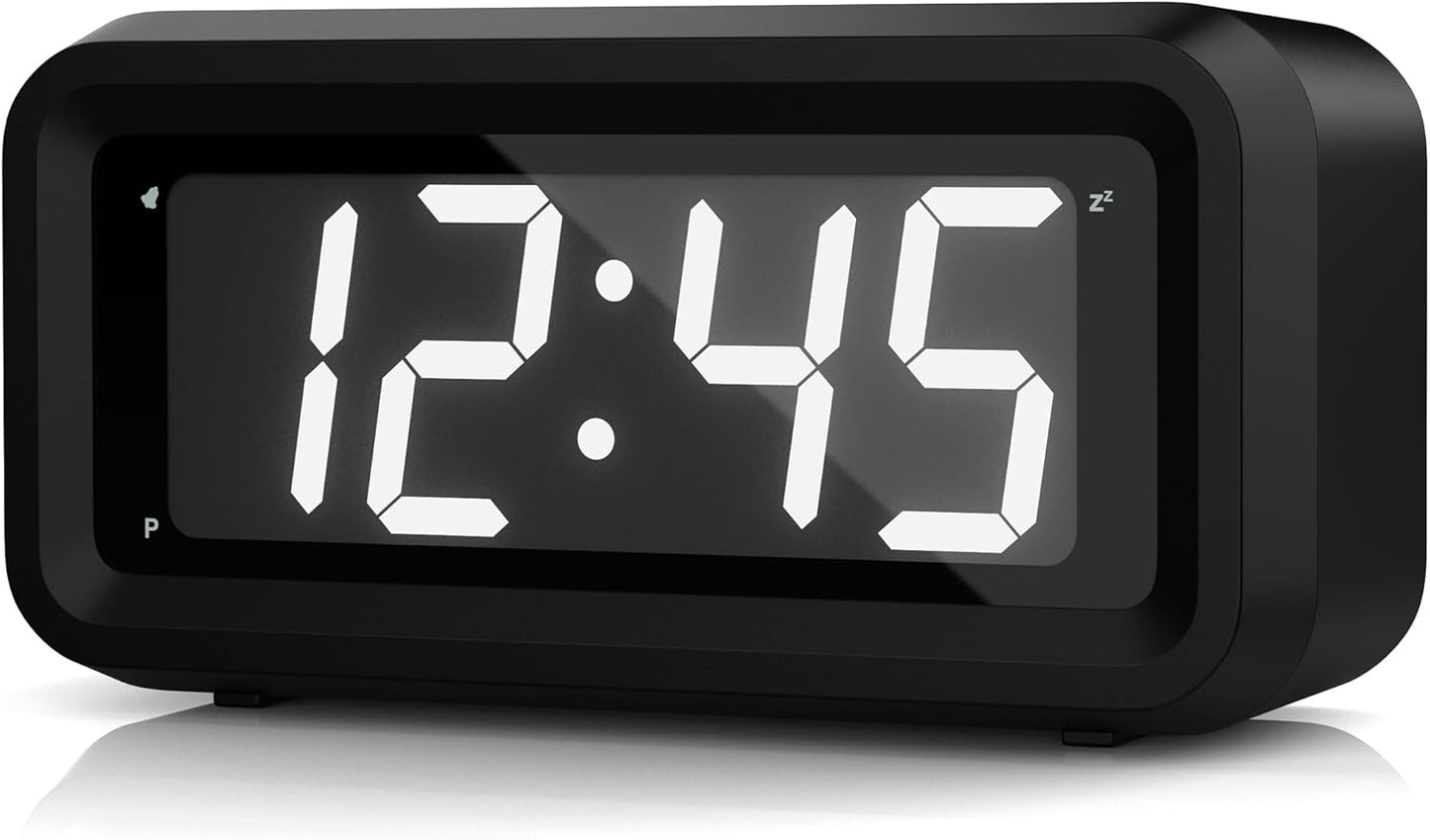 Alarm Clock, LED Digital Clock, Small Wall Clock, Battery Operated, Adjustable 3-Level Led Brightness, Dim Night Mode, 12/24Hr, Cordless, Constantly 1.2'' Digits Display for Bedroom/Travel,Easy to Set