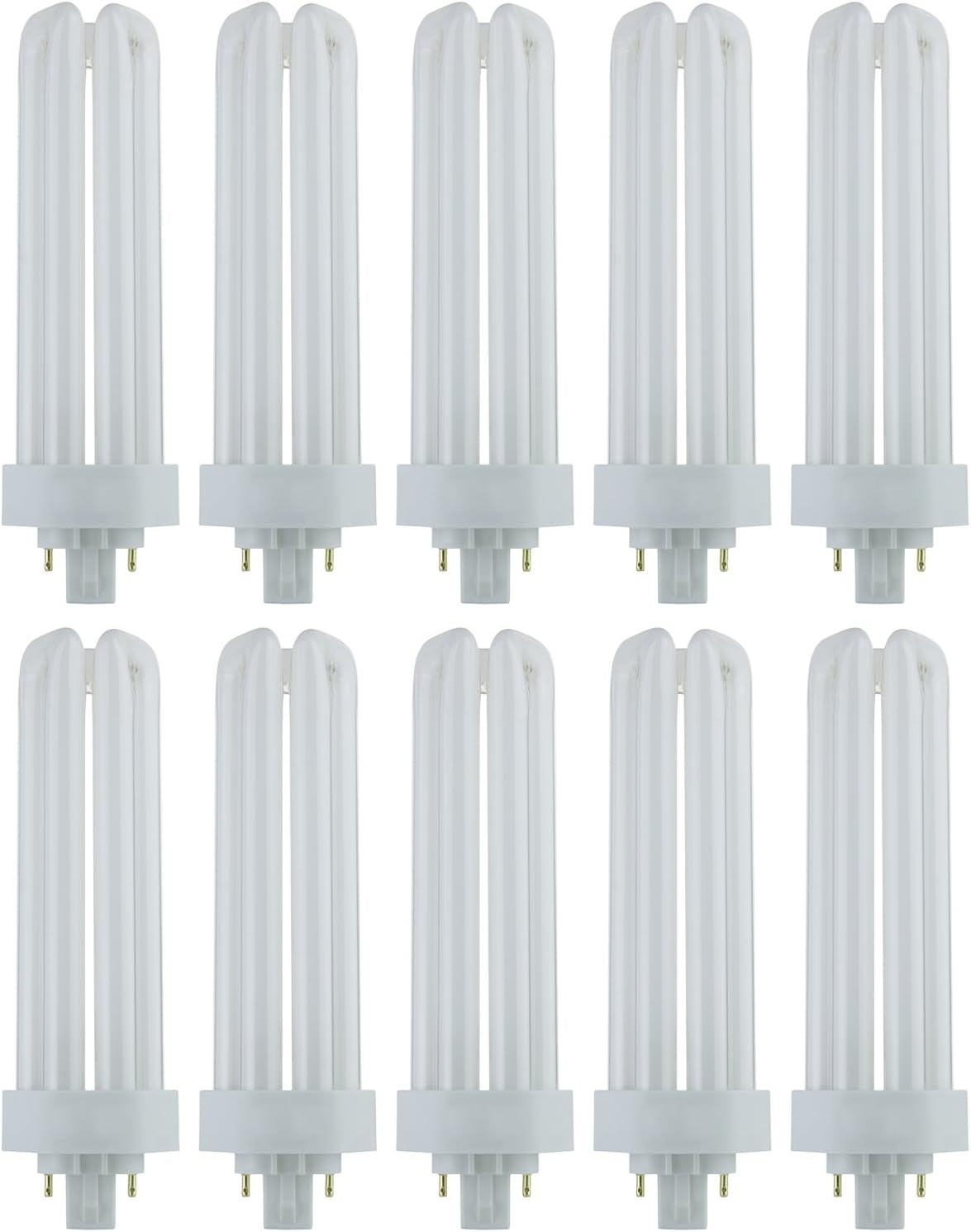 Sunlite Compact Fluorescent PLT42 Plug-In Triple Tube Light Bulb, 42 Watts, 3200 Lumens, 4-Pin Gx24Q4 Base, 5000K Daylight, 10 Pack