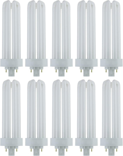 Sunlite Compact Fluorescent PLT42 Plug-In Triple Tube Light Bulb, 42 Watts, 3200 Lumens, 4-Pin Gx24Q4 Base, 5000K Daylight, 10 Pack