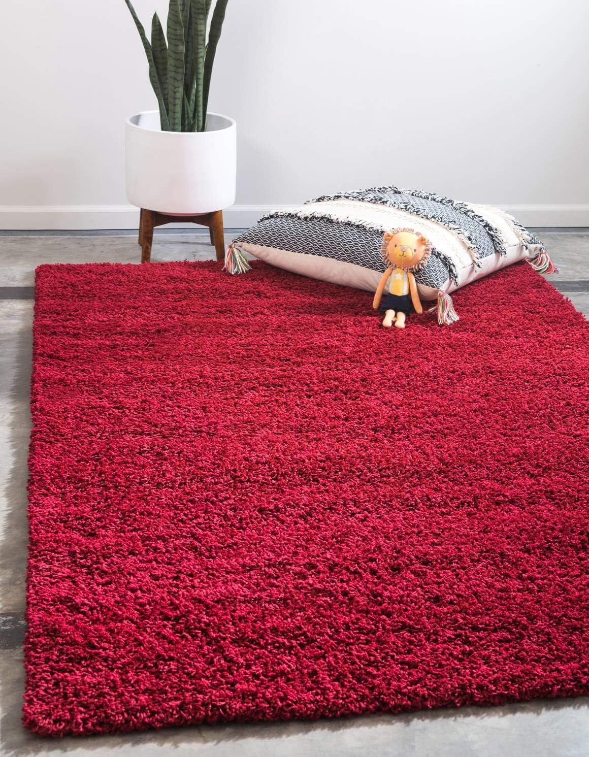 Unique Loom Solid Shag Collection Area Rug (8' X 11' Rectangle Cloud Gray)