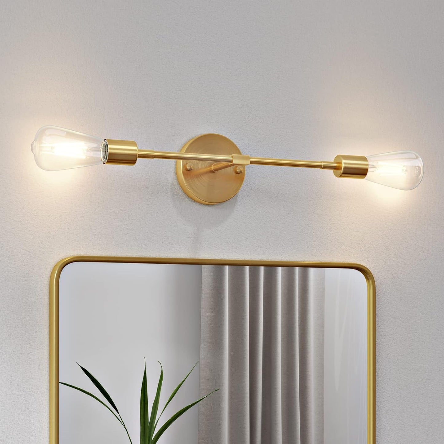 Fadimikoo 2-Light Brushed Nickel Vanity Lights for Bathroom, Silver Bathroom Lighting Fixtures over Mirror, Modern Indoor Wall Sconce Lighting for Bedroom Living Room Kitchen (1 Pack)
