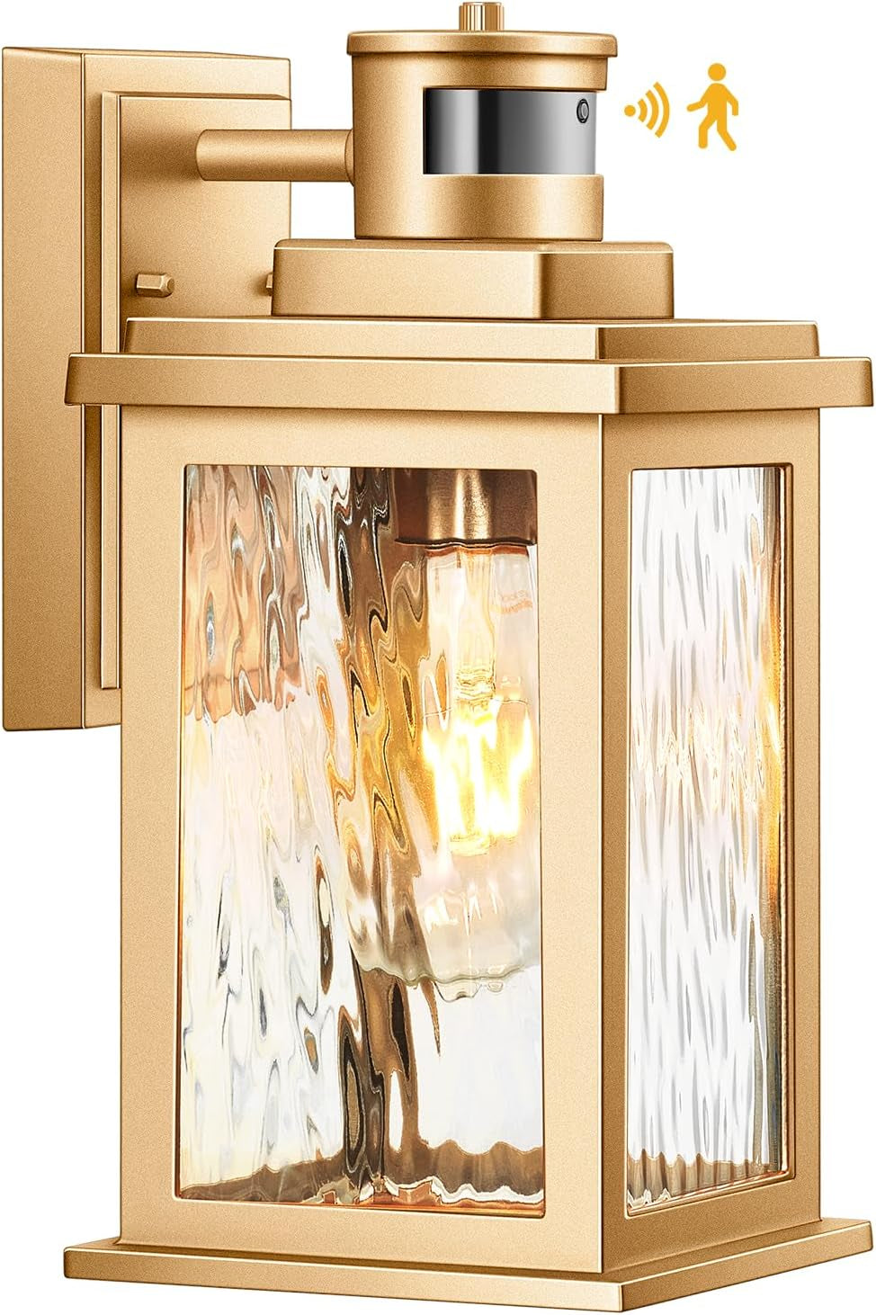 VIANIS Outdoor Motion Sensor Lights for House Oil-Rubbed Bronze, Exterior Waterproof Porch Lights Fixture Wall Mount for House, Aluminum Wall Lantern with Tempered Ripple Glass for Garage Entrance