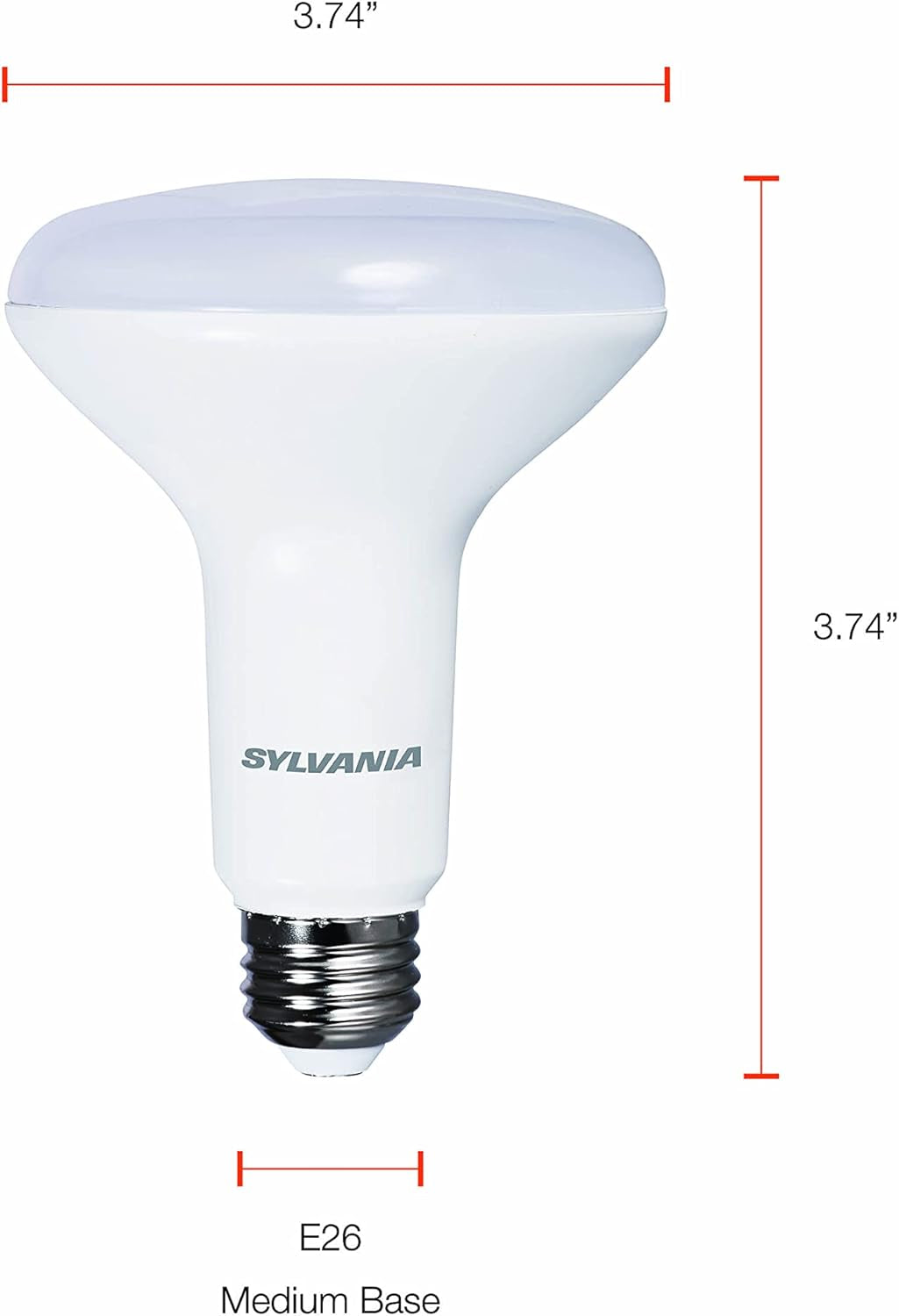 Sylvania LED Flood BR30 Light Bulb, 65W = 9W, 10 Year, 650 Lumens, Dimmable, 2700K, Soft White - 12 Pack (41262)