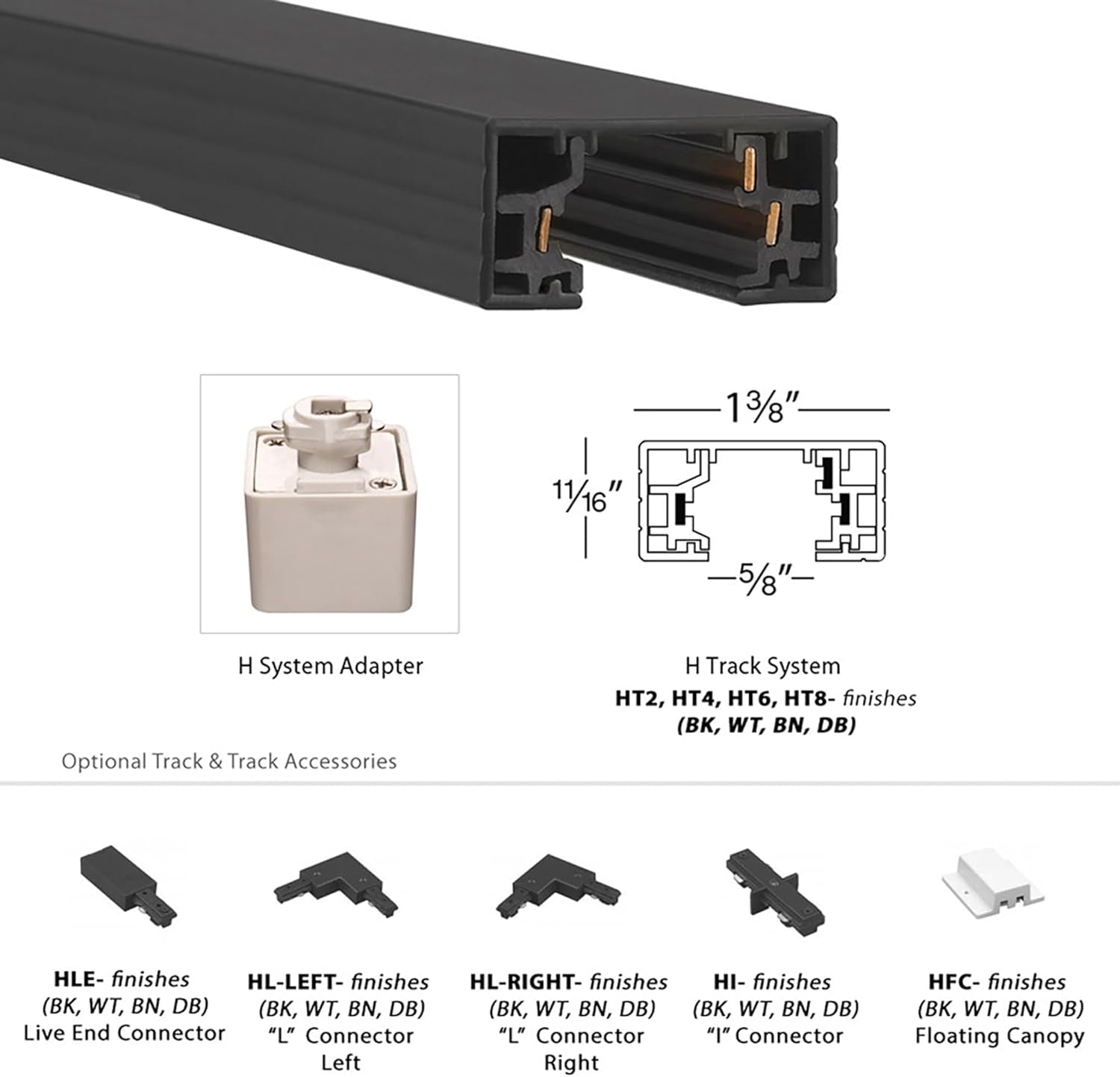 WAC Lighting H Track 120V 18In Extension Rod to Extend H Track Fixtures from Track for H Style 3-Wire Track Systems in Dark Bronze