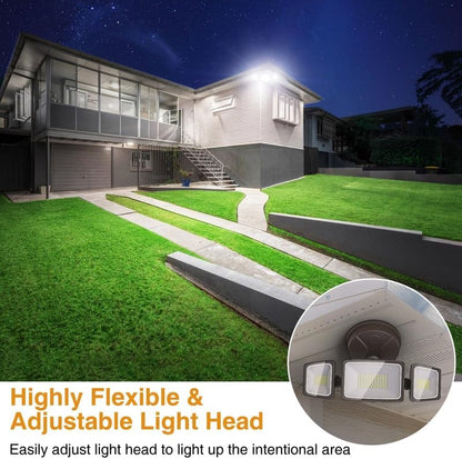 Onforu 2 Pack 60W Flood Lights Outdoor, 6000LM LED Flood Light Outdoor Switch Controlled, IP65 Waterproof Outdoor Flood Light Fixture with 3 Adjustable Heads, 6500K Security Light for Eave Garage Yard