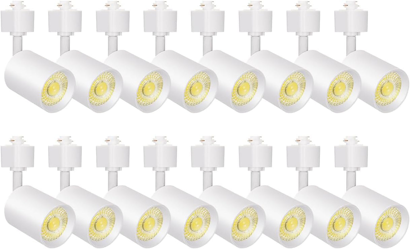 Vanoopee 16-Pack 10W Dimmable LED Track Lighting Heads H Type Track Light Replacement Fixtures Bright 4000K Neutral White Ceiling Spotlight for Accent Task Art, Flicker Free CRI90+ 24° 800Lm Black