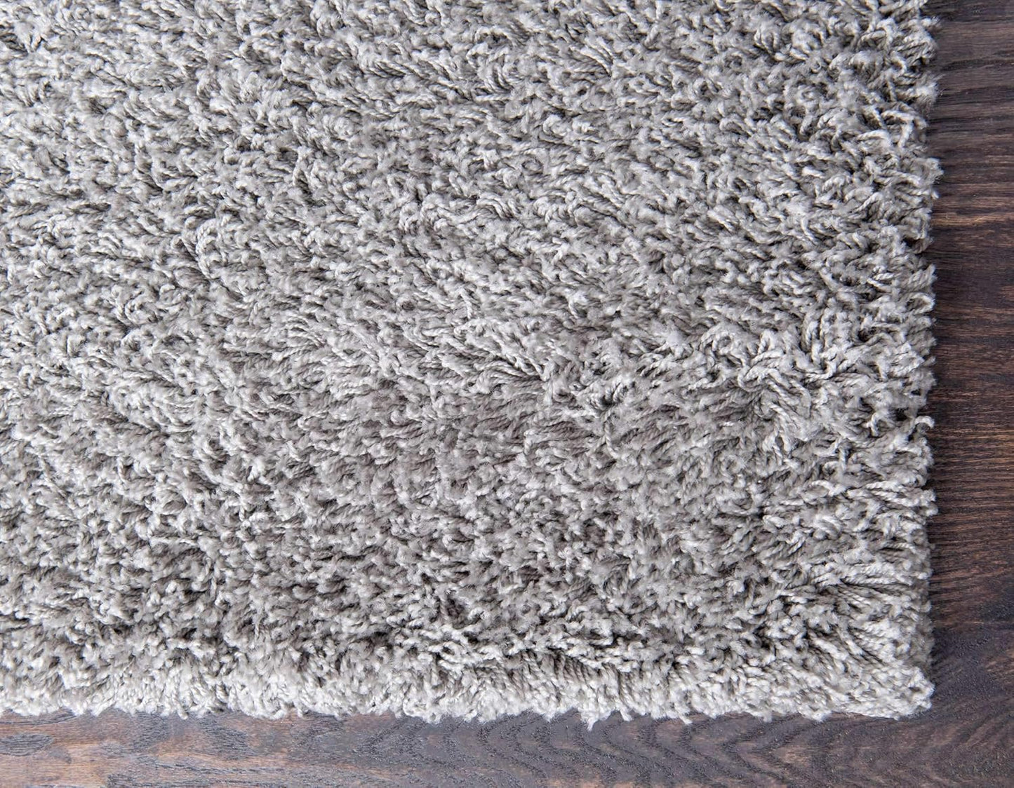 Unique Loom Solid Shag Collection Area Rug (8' X 11' Rectangle Cloud Gray)