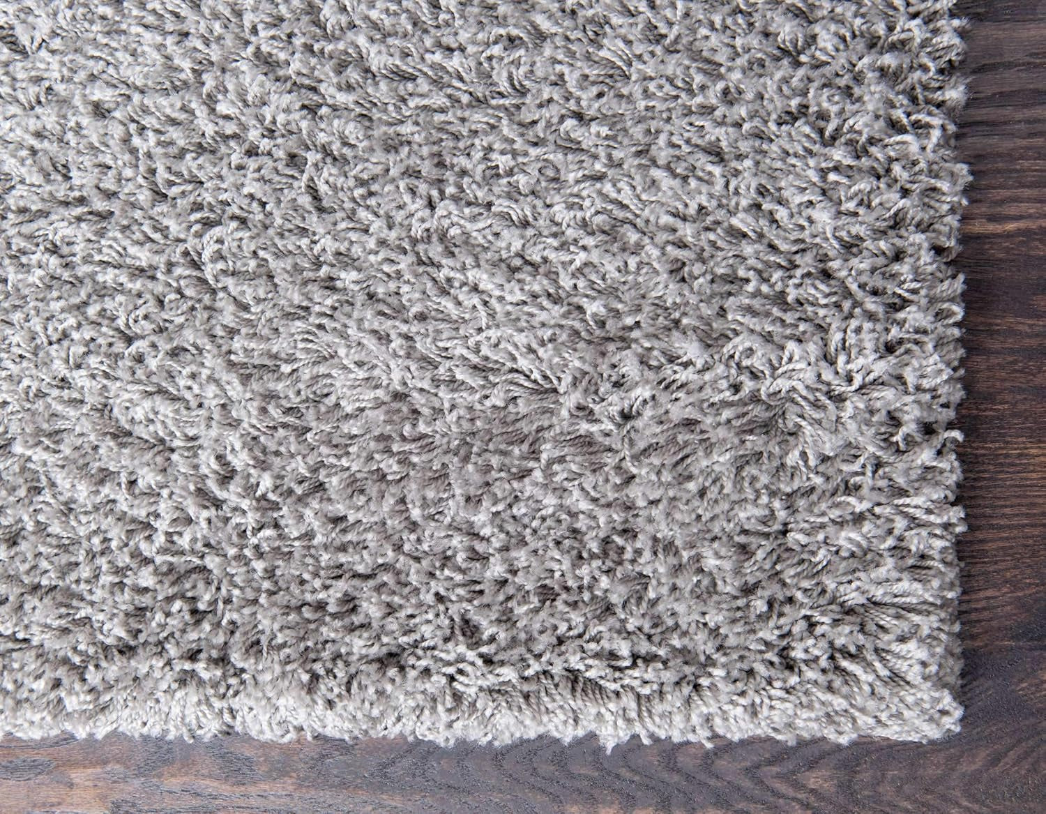 Unique Loom Solid Shag Collection Area Rug (8' X 11' Rectangle Cloud Gray)