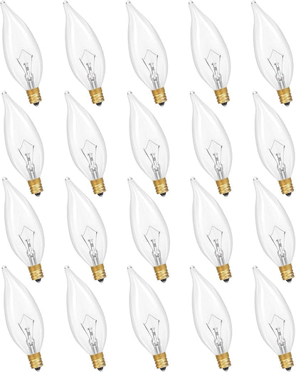 Potanro E12 Incandescent Light Bulbs 40Watt Warm White 2700K, 300 Lumens Candelabra Light Bulbs Decorative Dimmable Chandelier Light Bulbs for Ceiling Fan, Pendants (40W-12Pack)