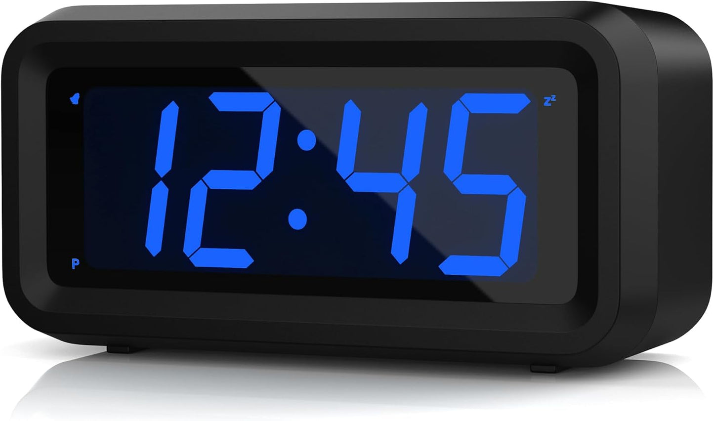Alarm Clock, LED Digital Clock, Small Wall Clock, Battery Operated, Adjustable 3-Level Led Brightness, Dim Night Mode, 12/24Hr, Cordless, Constantly 1.2'' Digits Display for Bedroom/Travel,Easy to Set