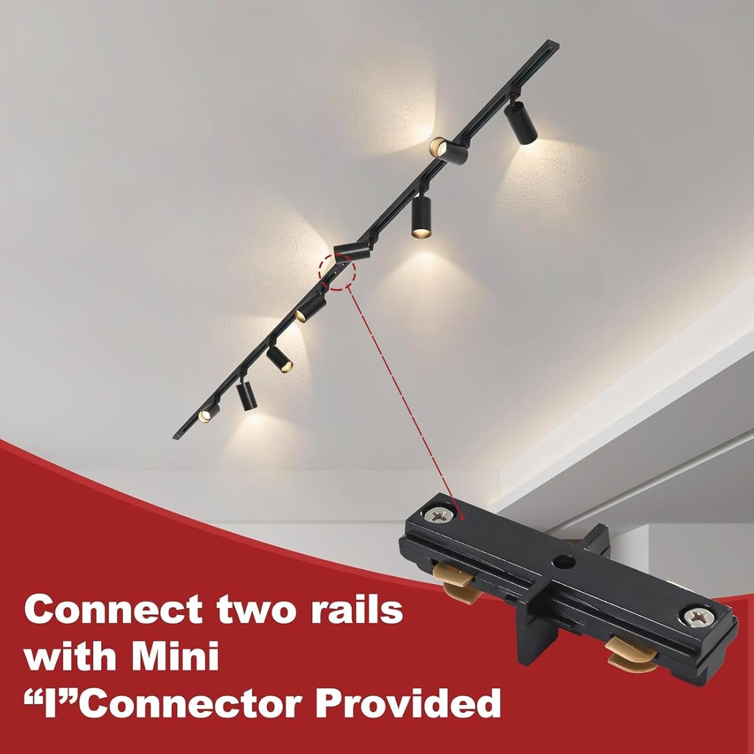26FT H Track Lighting Rails Black, H Type Track Lighting Rails Kit with End Caps and Live End Feed Connector, Track Lighting Kit Compatible with 3-Wire Single Circuit H Style Track System