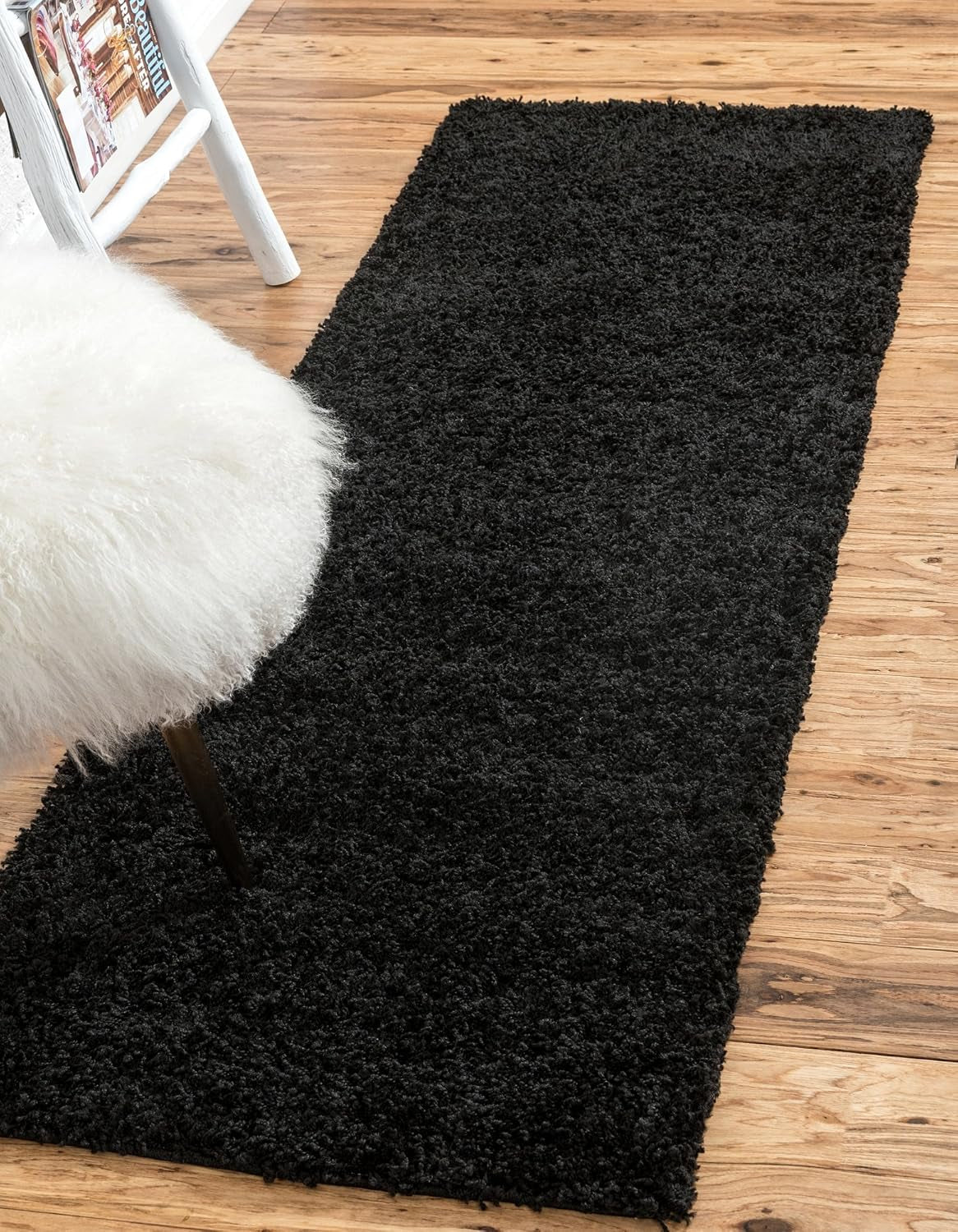 Unique Loom Solid Shag Collection Area Rug (8' X 11' Rectangle Cloud Gray)