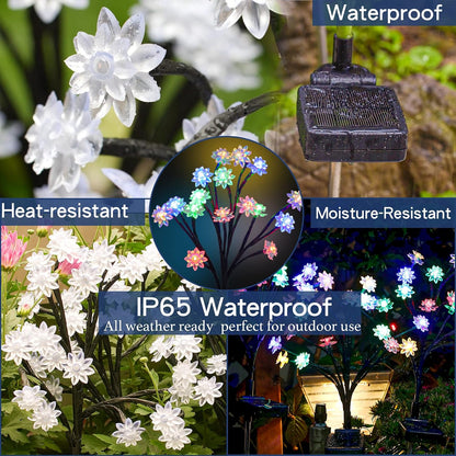 TONULAX Solar Garden Lights - Upgraded Solar Powered Landscape Tree Lights with Larger Solar Capacity, Solar Decorative Lights Outdoor for Pathway, Patio, Front Yard Decoration(2 Pack)