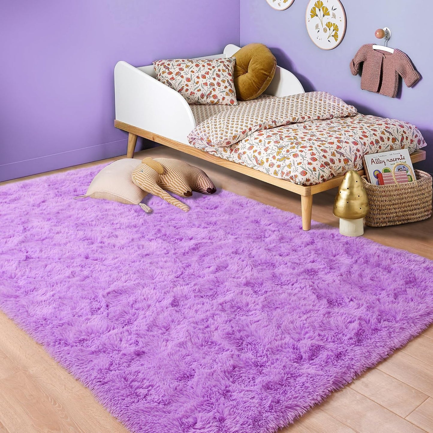 ISEAU Black Rug Super Soft Shaggy 4X6 Feet Rugs for Bedroom, Fluffy Area Rug for Living Room Floor Rug, Fuzzy and Comfy Carpet Nursery Shag Rug for Kids Boys Room Decor