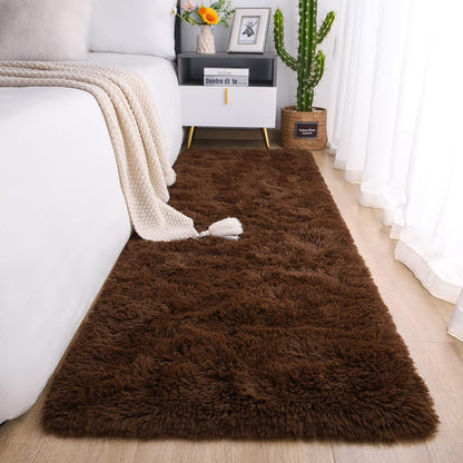 Chicrug Soft Runner Rugs for Bedroom Living Room Plush Fluffy Rug 2X6 Feet, Shag Furry Area Rug Carpet Non Shedding for Nursery Children Kids Girls Room Home Decorative, Grey
