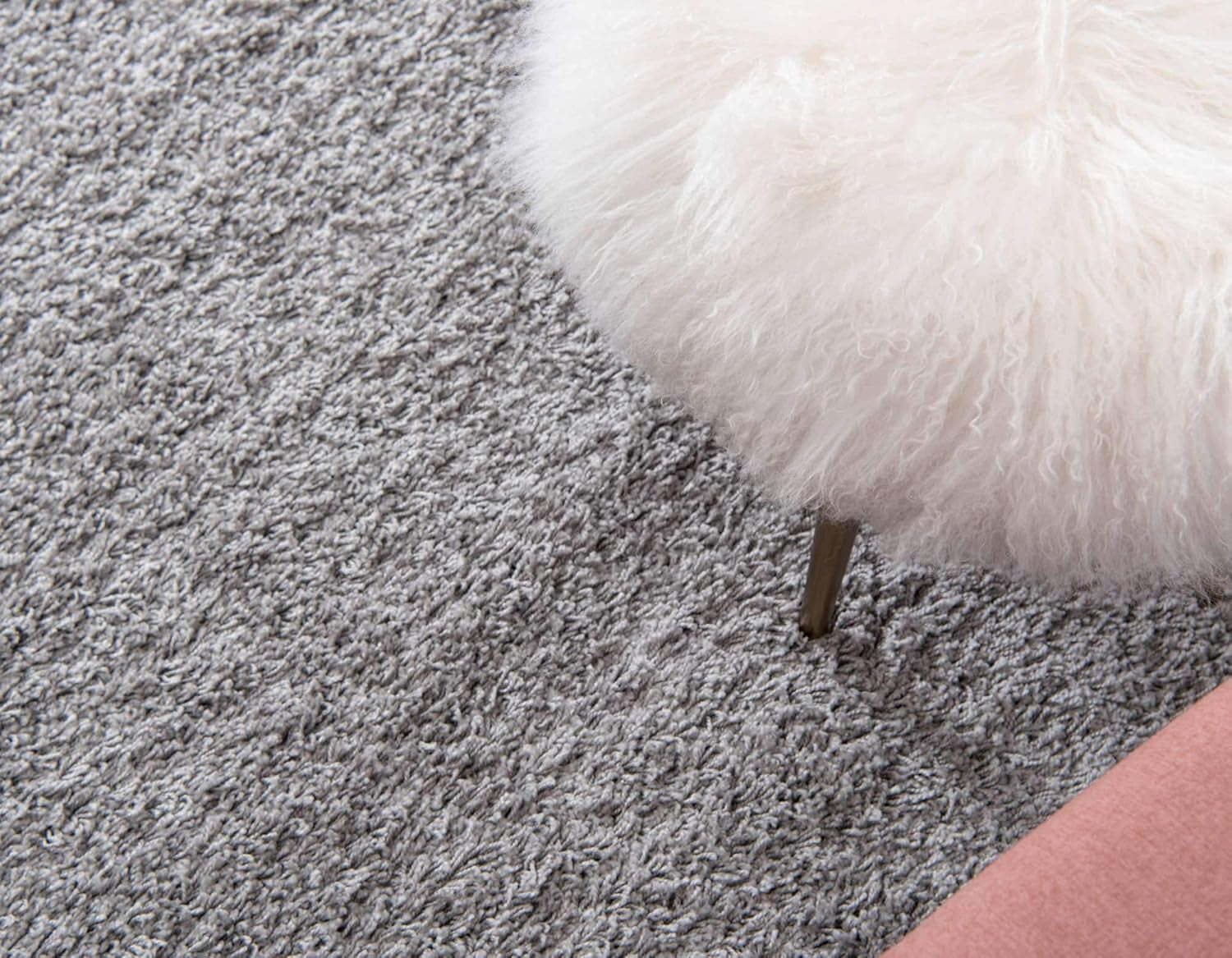 Unique Loom Solid Shag Collection Area Rug (8' X 11' Rectangle Cloud Gray)