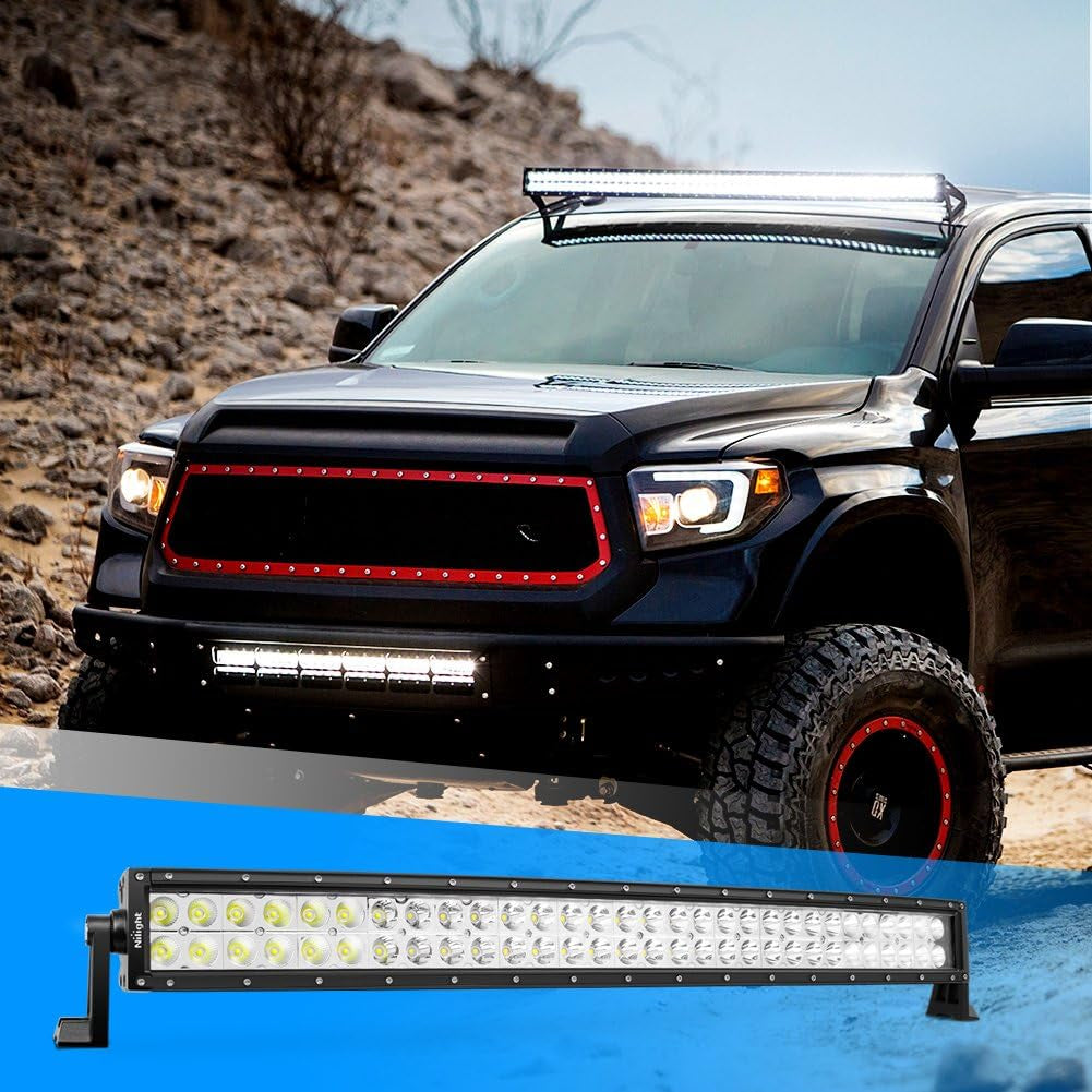 Nilight - 70016C-A 32" 180W Curved Spot Flood Combo High Power LED Driving Lamp LED Light Bar off Road Fog Driving Work Light for SUV Boat Jeep Lamp,2 Years Warranty