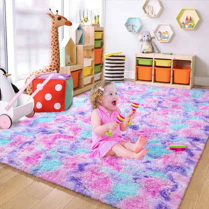 Chicrug Soft Runner Rugs for Bedroom Living Room Plush Fluffy Rug 2X6 Feet, Shag Furry Area Rug Carpet Non Shedding for Nursery Children Kids Girls Room Home Decorative, Grey