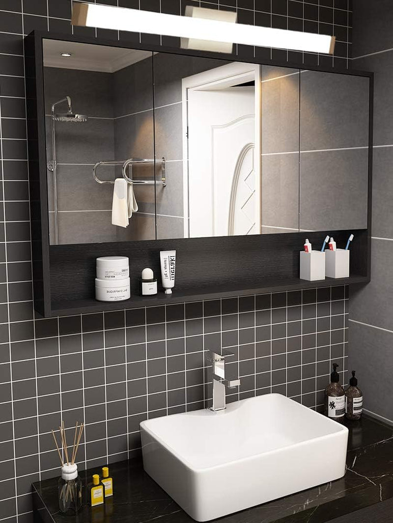 Bathroom Vanity Light Brushed Nickel Square LED 24 Inch 14W 4000K Natural White Light Wall Bar Lighting Fixtures over Mirror (Matte Black, 24In)