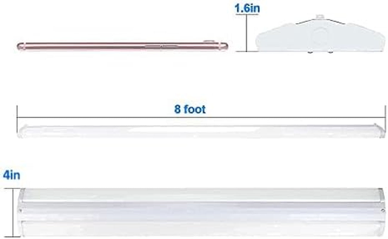 ANTLUX 110W 8FT LED Wraparound Ultra Slim Strip Lights, 12600LM, 5000K, 8 Foot LED Garage Shop Lights, Flush Mount Warehouse Office Ceiling Lighting Fixture, Fluorescent Tube Replacement, 2 Pack