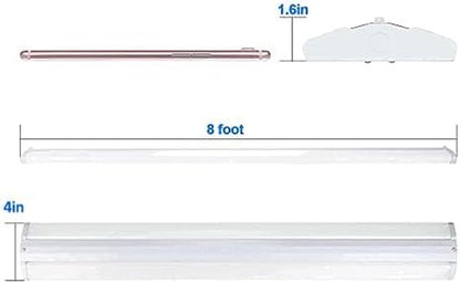 ANTLUX 110W 8FT LED Wraparound Ultra Slim Strip Lights, 12600LM, 5000K, 8 Foot LED Garage Shop Lights, Flush Mount Warehouse Office Ceiling Lighting Fixture, Fluorescent Tube Replacement, 2 Pack