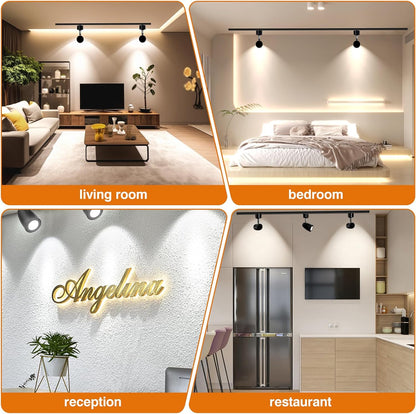 7W H Typetrack Lighting Heads, Dimmable Bright 5500K Cool White GU10 Base Adapter Track Lighting Fixtures Ceiling for Kitchen Task Wall Art Exhibition, 8 Pack