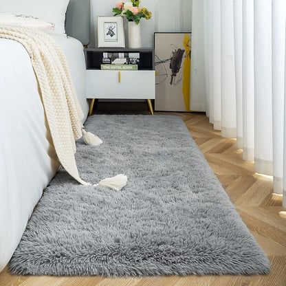 ISEAU Black Rug Super Soft Shaggy 4X6 Feet Rugs for Bedroom, Fluffy Area Rug for Living Room Floor Rug, Fuzzy and Comfy Carpet Nursery Shag Rug for Kids Boys Room Decor