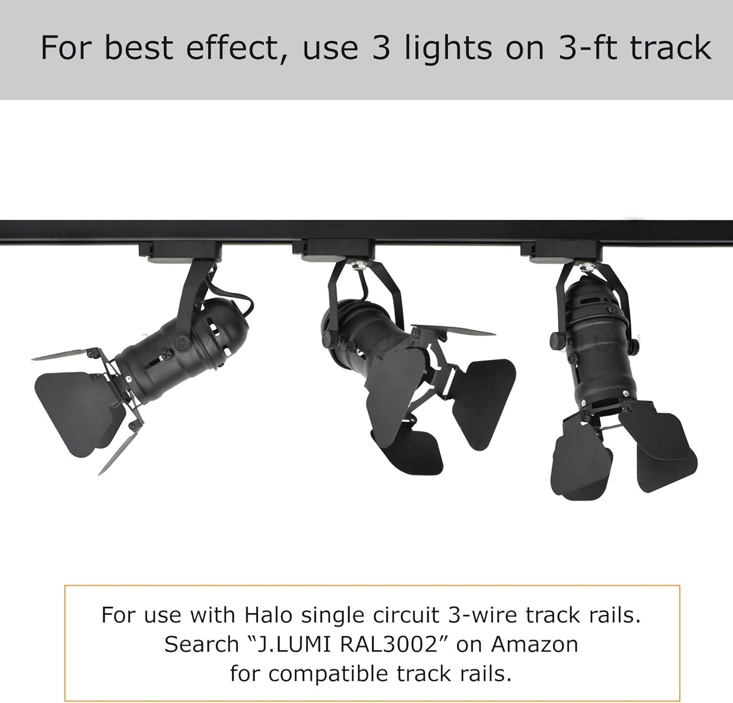 TRK9601 LED Track Light Head, Vintage Industrial Track Light for Home, H Track Lighting Head, 5W LED GU10 Bulb, 3000K Warm, Not Dimmable, Black