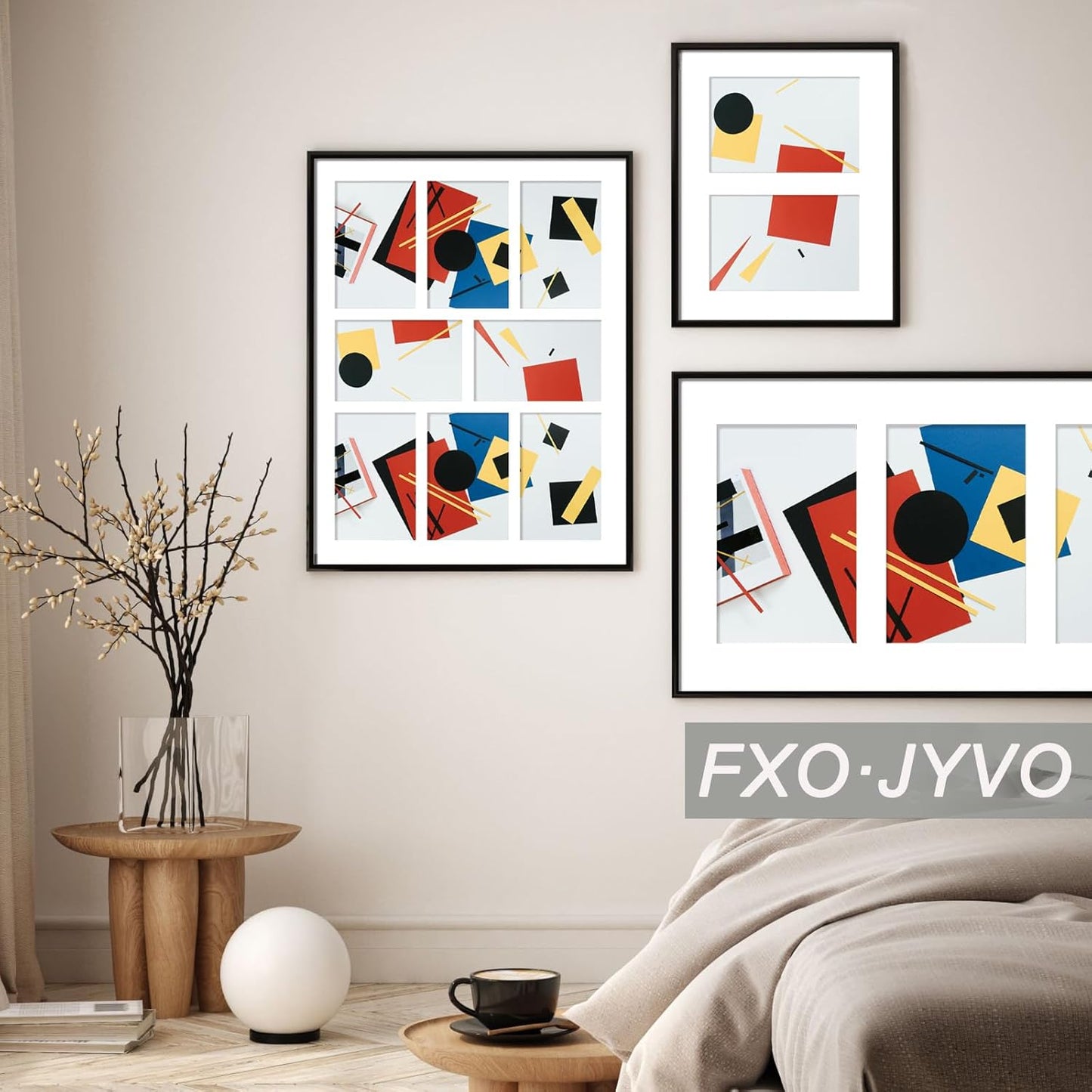 4X6 Picture Frame Collage, Display 6 4X6 Picture Collage or 13X13 Photo Only without Mat, Light Weight and High Transparent Frame for Wall - 1 Pack/Black/6-Openings