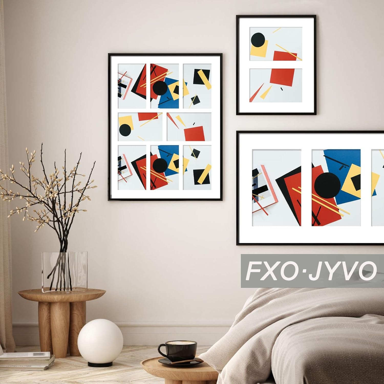 4X6 Picture Frame Collage, Display 6 4X6 Picture Collage or 13X13 Photo Only without Mat, Light Weight and High Transparent Frame for Wall - 1 Pack/Black/6-Openings