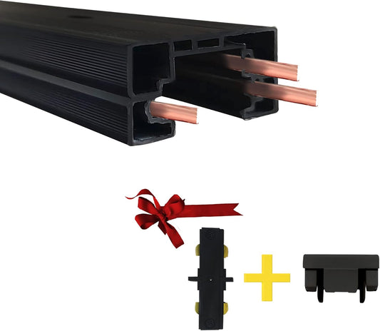 H Type Track Lighting Rail for Track Lighting System 3.28FT Single Circuit 3-Wire-1 H Track Rail with Extra I Connector and End Caps Value Set