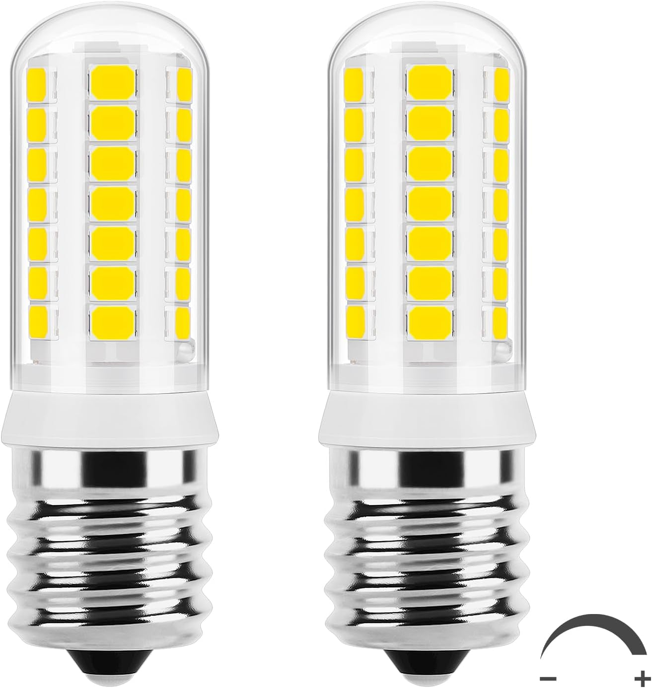 Dicuno E17 LED Bulb Dimmable, Microwave Oven Bulbs, Daylight White 5000K, 3W (40W Incandescent Replacement) 400LM 120V E17 Intermediate Base Light Bulb for Stove Top, Appliance, Range Hood, 2 Pack