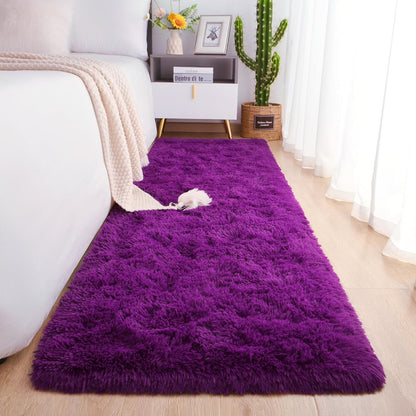 Chicrug Soft Runner Rugs for Bedroom Living Room Plush Fluffy Rug 2X6 Feet, Shag Furry Area Rug Carpet Non Shedding for Nursery Children Kids Girls Room Home Decorative, Grey