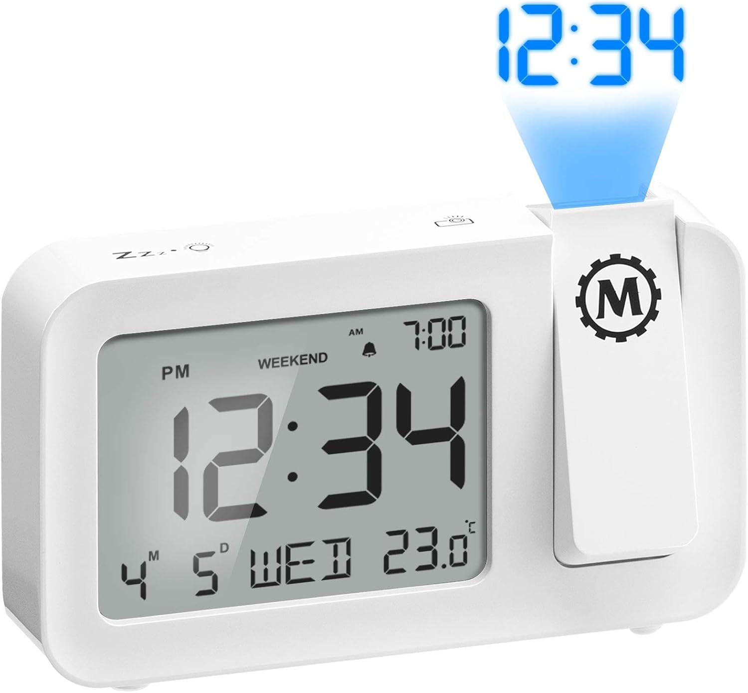 MARATHON Projection Clock with Large Display and Backlight
