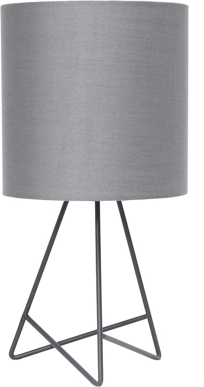 Simple Designs LT2066-GDW-LB 14" down to the Wire Table Lamp for Bedroom, Living Room, Entryway, Office, Gold with White Shade, with Feit LED Bulb Included