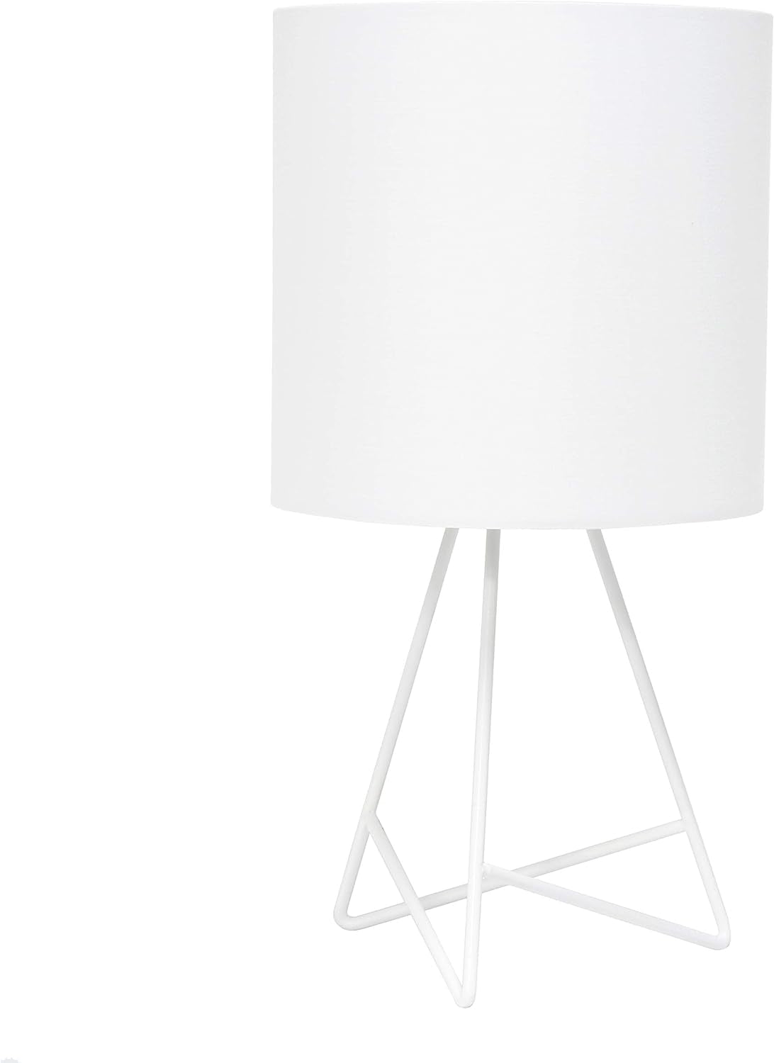 Simple Designs LT2066-GDW-LB 14" down to the Wire Table Lamp for Bedroom, Living Room, Entryway, Office, Gold with White Shade, with Feit LED Bulb Included