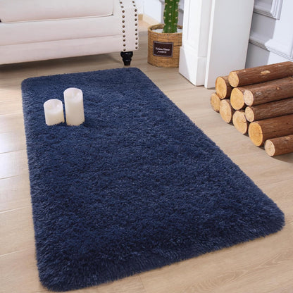 Chicrug Soft Runner Rugs for Bedroom Living Room Plush Fluffy Rug 2X6 Feet, Shag Furry Area Rug Carpet Non Shedding for Nursery Children Kids Girls Room Home Decorative, Grey