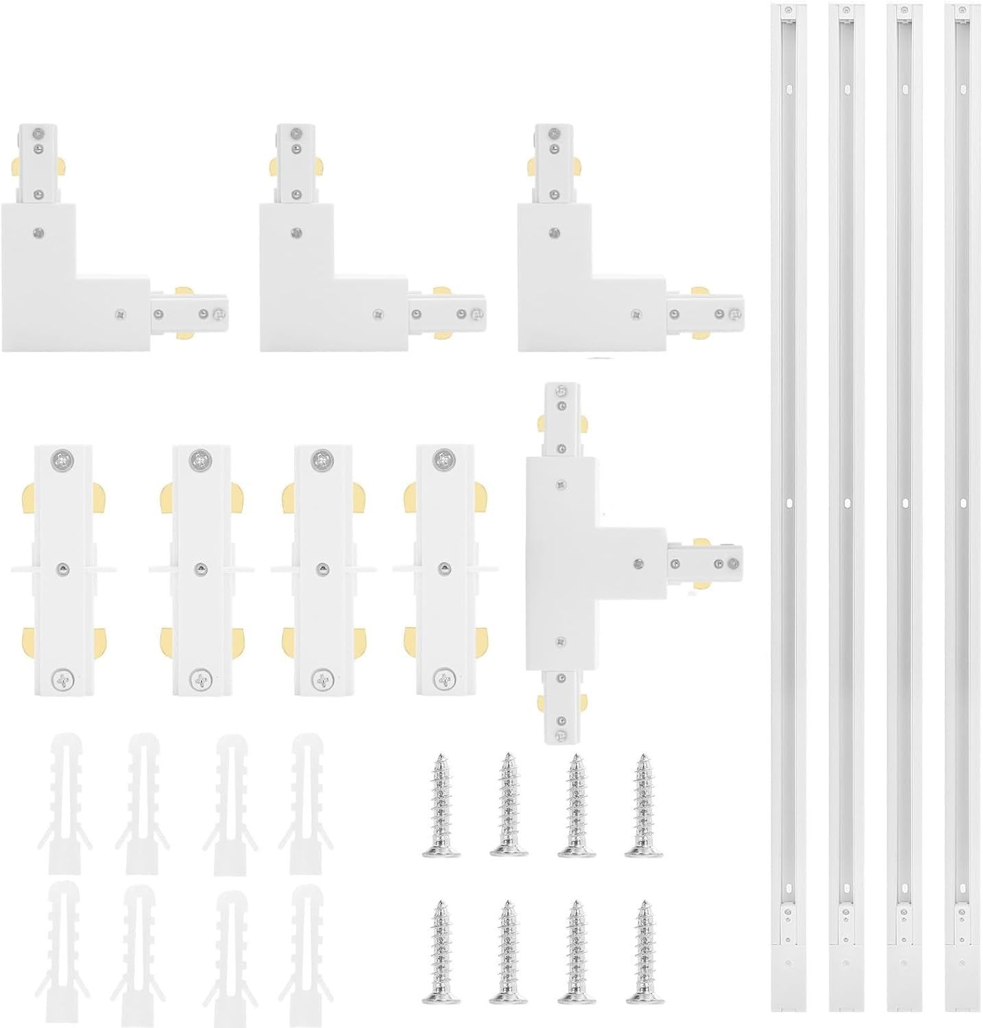 H Track Lighting Rails Kit H Type Track Rails Compatible with Single Circuit 120V H Style Track System for H LED Track Lighting Heads(Black, 13.2Ft)