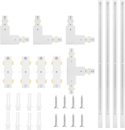 H Track Lighting Rails Kit H Type Track Rails Compatible with Single Circuit 120V H Style Track System for H LED Track Lighting Heads(Black, 13.2Ft)