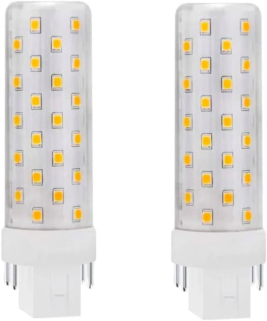 GX24Q 4-Pin Base LED Light Bulbs, Warm White 3000K, 13W 18W 26W Compact Fluorescent CFL Bulbs Replacement in Bathroom Vent Fan, Kitchen Hood 10W 2-Pack (Ballast Removed Required)