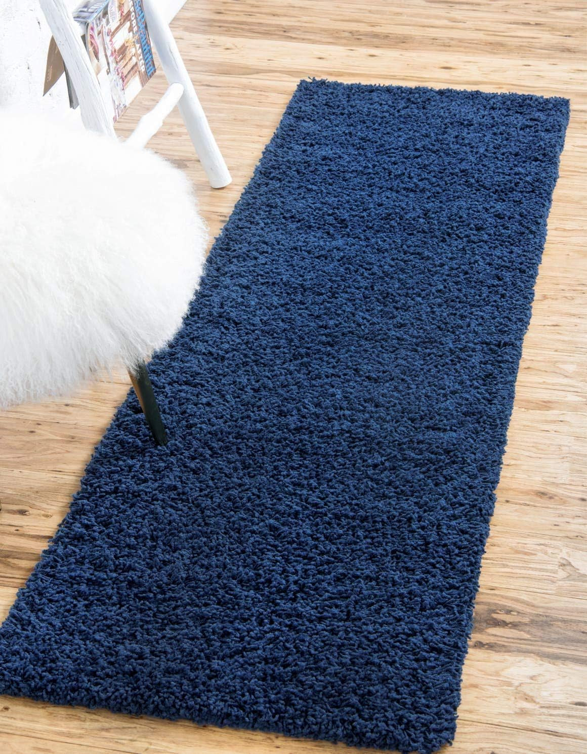 Unique Loom Solid Shag Collection Area Rug (8' X 11' Rectangle Cloud Gray)