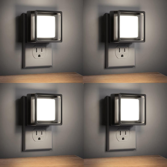 Doresshop LED Night Light, Plug-In [4 Pack], Dusk to Dawn Sensor, Night Lights Plug into Wall for Bedroom, Bathroom, Toilet, Stairs, Kitchen, Hallway, Kids,Adults, Nightlight, Daylight White 5000K…