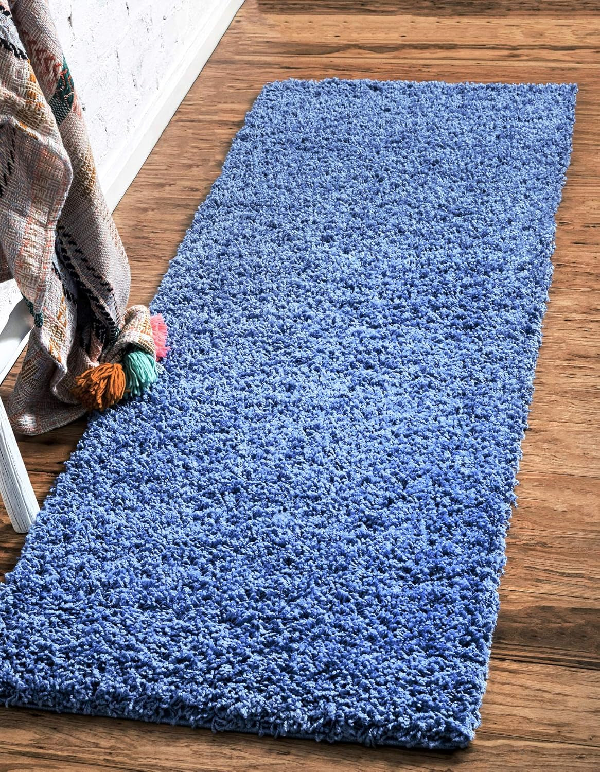 Unique Loom Solid Shag Collection Area Rug (8' X 11' Rectangle Cloud Gray)