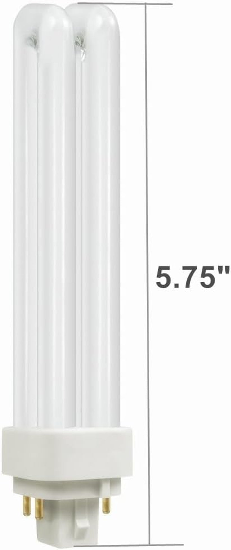 SATZOL 2700K G24Q-2 PLC-18W 827 4 Pin Base Compact Fluorescent Light Bulb, Replacement for Sylvania 20683 and Philips 38329-9 - PL-C 18W/827/4P/ALTO, GE97594 and Satco S6734 (Warm White 2700K)
