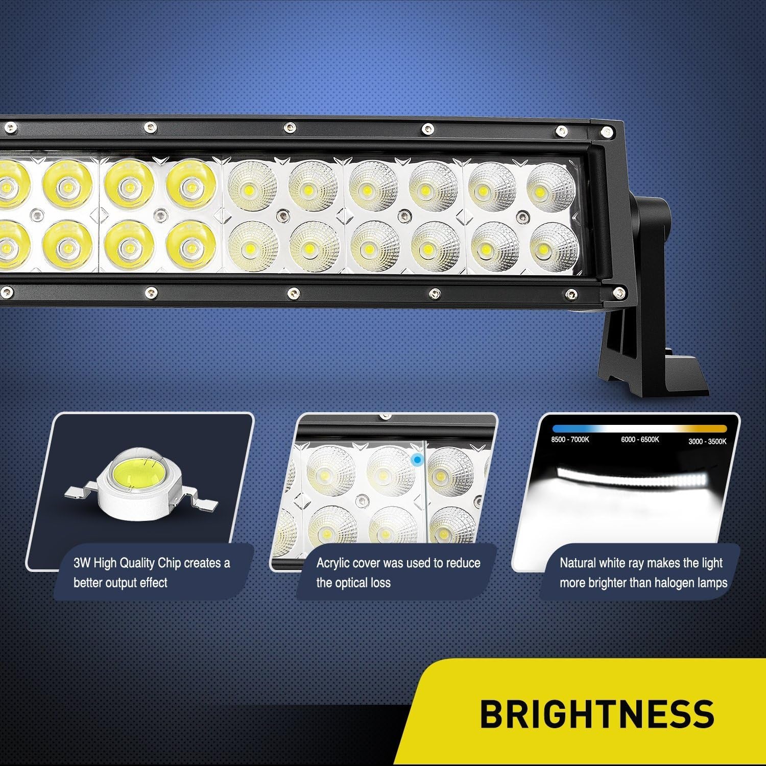 Nilight - 70016C-A 32" 180W Curved Spot Flood Combo High Power LED Driving Lamp LED Light Bar off Road Fog Driving Work Light for SUV Boat Jeep Lamp,2 Years Warranty