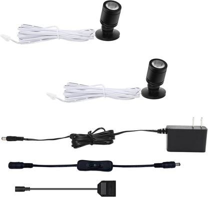 Taysing LED Spot Light Indoor Picture Lights Art Lights Accent Lights Little Spotlight up Lights for Painting Picture Plants Jewelry Showcase Model Display Shelves(Soft White-2 Pack Push Switch)