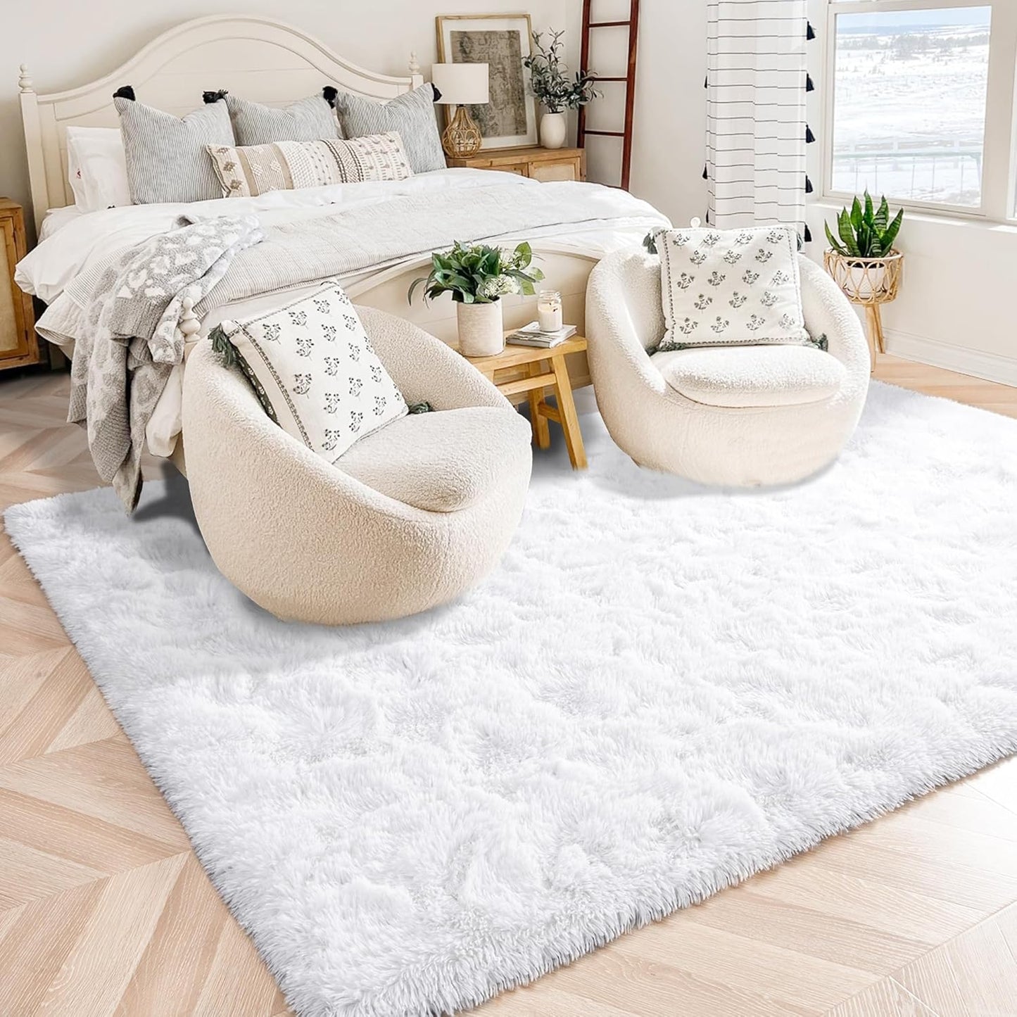 ISEAU Black Rug Super Soft Shaggy 4X6 Feet Rugs for Bedroom, Fluffy Area Rug for Living Room Floor Rug, Fuzzy and Comfy Carpet Nursery Shag Rug for Kids Boys Room Decor